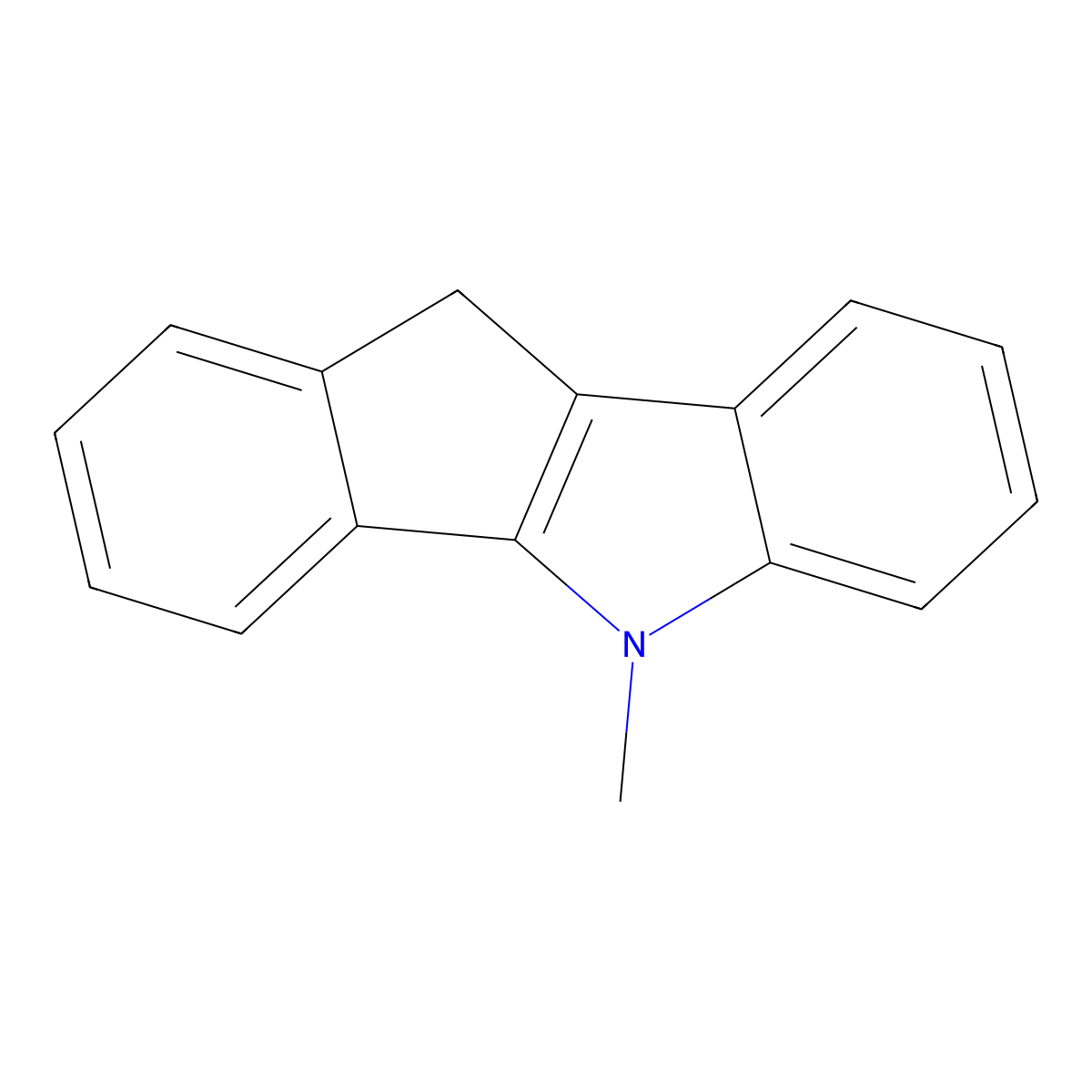5-Methyl-5,10-dihydroindeno[1,2-b]indole molecular structure, CAS 7428-85-5