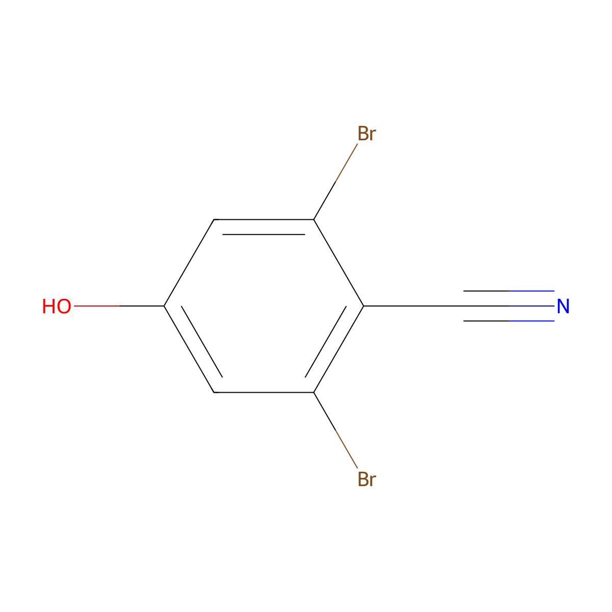2,6-Dibromo-4-hydroxybenzonitrile molecular structure, CAS 74283-33-3