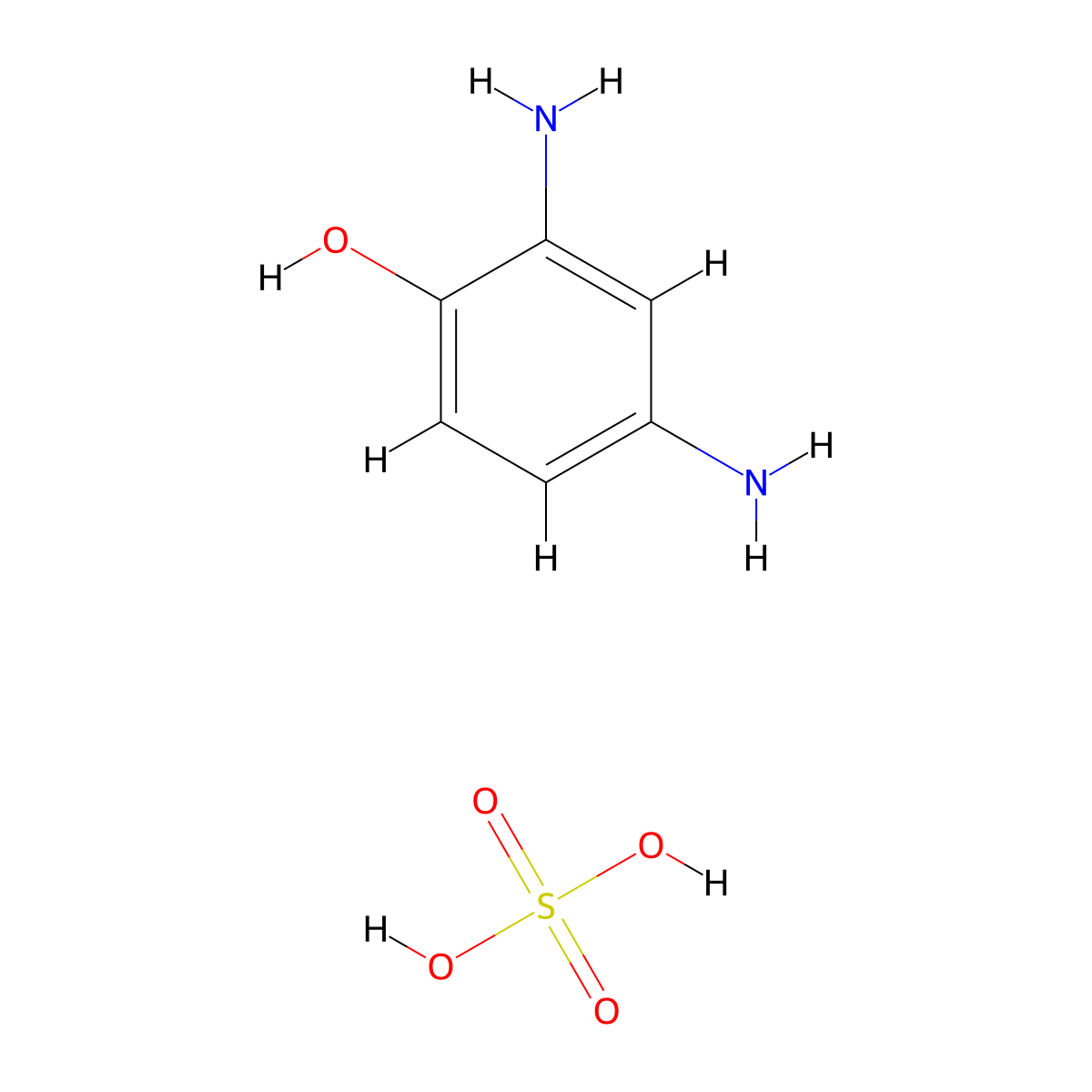 Phenol, 2,4-diamino-, sulfate (1:?) molecular structure, CAS 74283-34-4