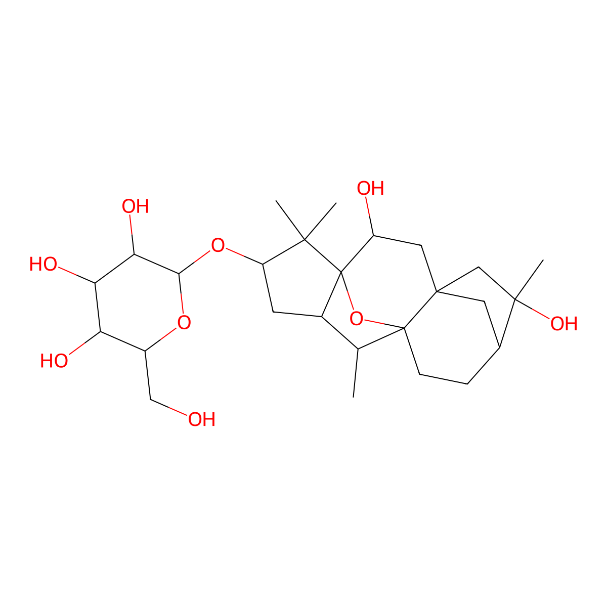 [(10S)-5,9-Epoxy-6beta,16-dihydroxygrayanotoxan-3beta-yl]beta-D-glucopyranoside molecular structure, CAS 74285-17-9