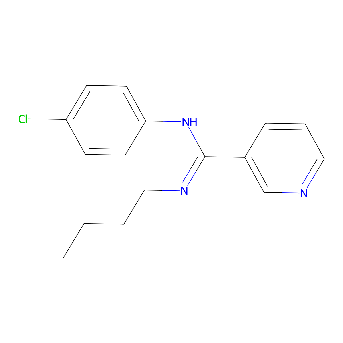 N'-butyl-N-(4-chlorophenyl)-3-pyridinecarboximidamide molecular structure, CAS 74288-49-6