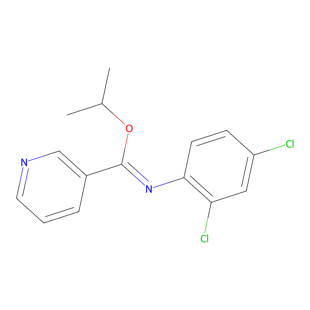 isopropyl N-(2,4-dichlorophenyl)-3-pyridinecarboximidoate molecular structure, CAS 74288-76-9