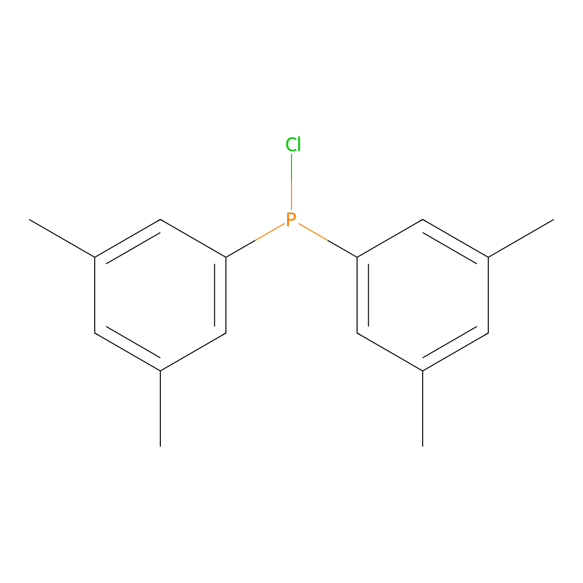 Chlorobis(3,5-dimethylphenyl)phosphine molecular structure, CAS 74289-57-9