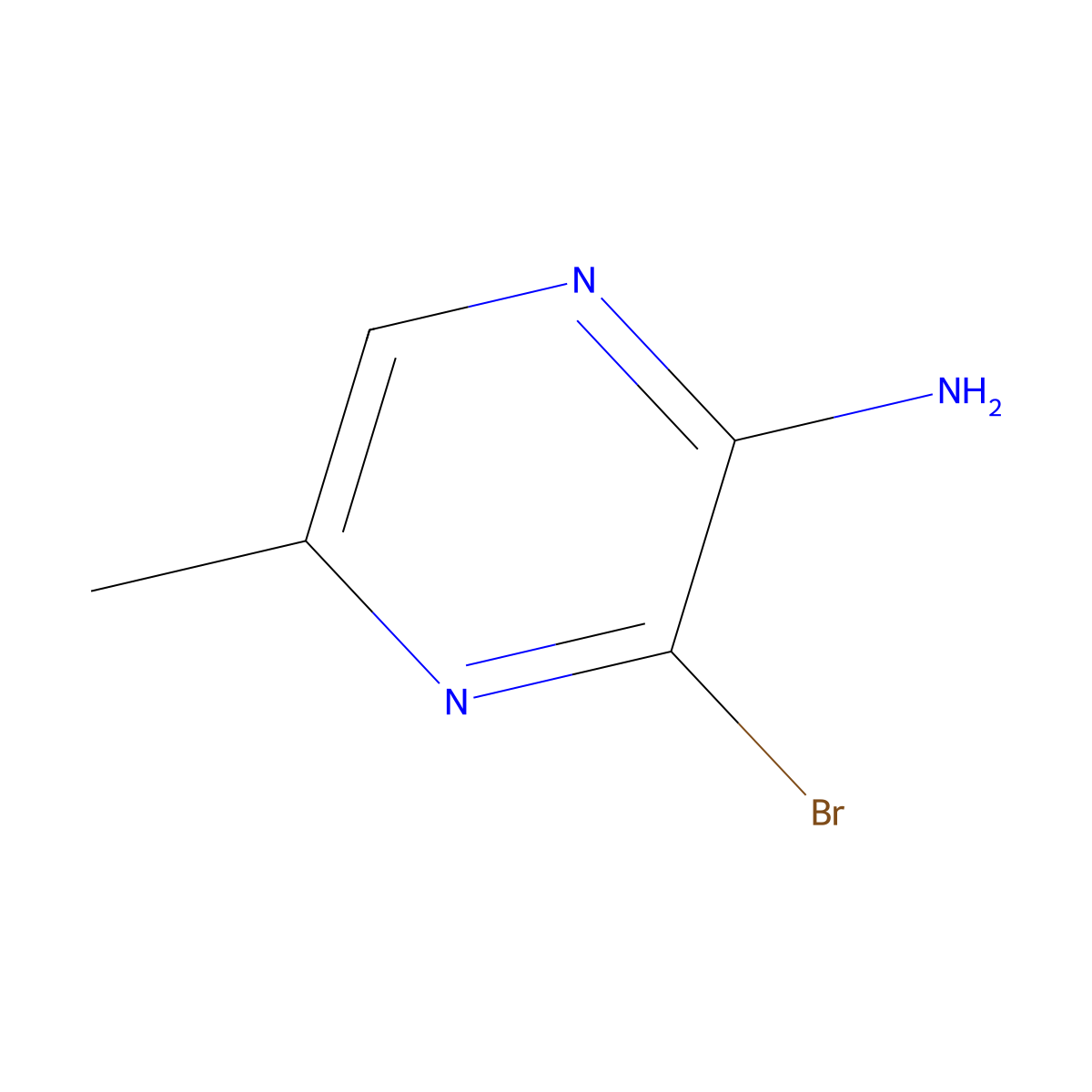 2-Amino-3-bromo-5-methylpyrazine molecular structure, CAS 74290-65-6