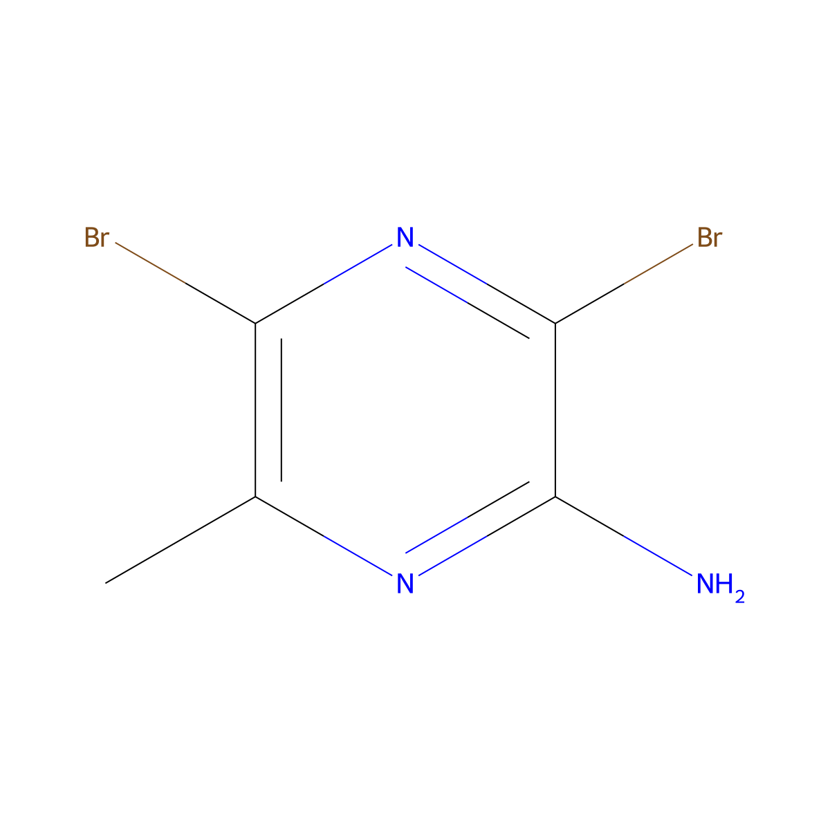 3,5-Dibromo-6-methylpyrazin-2-amine molecular structure, CAS 74290-66-7