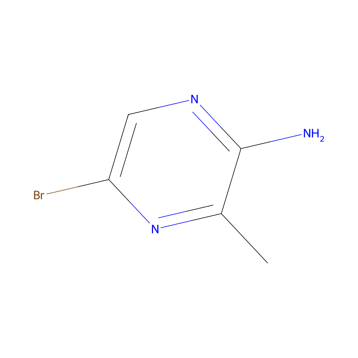 5-Bromo-3-methylpyrazin-2-amine molecular structure, CAS 74290-67-8