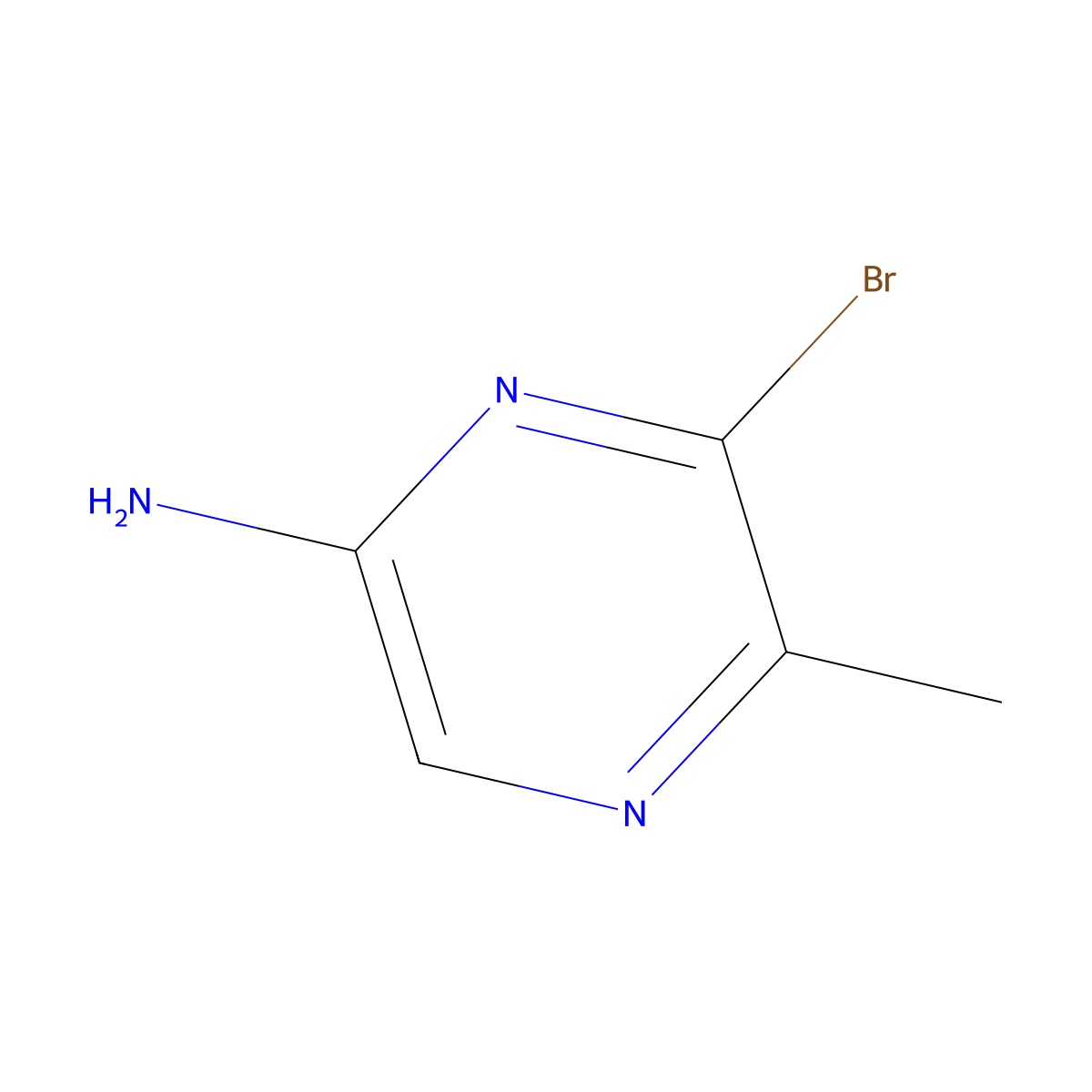 6-Bromo-5-methylpyrazin-2-amine molecular structure, CAS 74290-68-9
