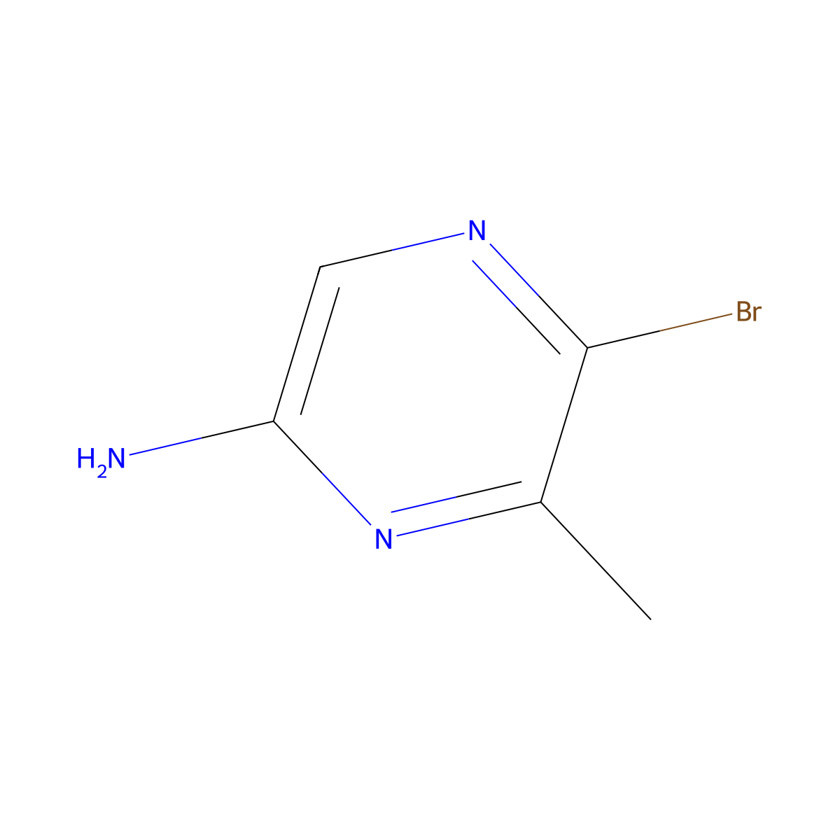 5-Bromo-6-methylpyrazin-2-amine molecular structure, CAS 74290-69-0