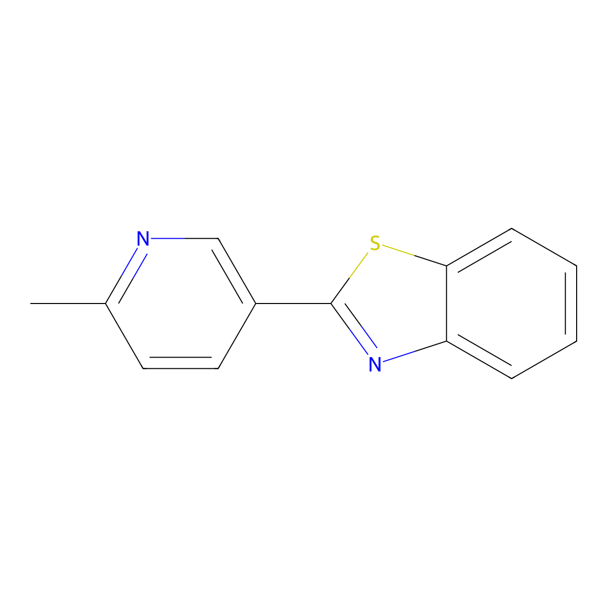 2-(6-Methylpyridin-3-yl)-1,3-benzothiazole molecular structure, CAS 74292-38-9