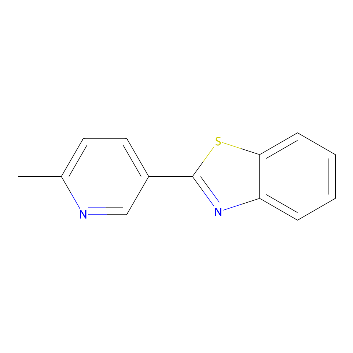 2-(6-Methylpyridin-3-yl)-1,3-benzothiazole molecular structure, CAS 74292-38-9