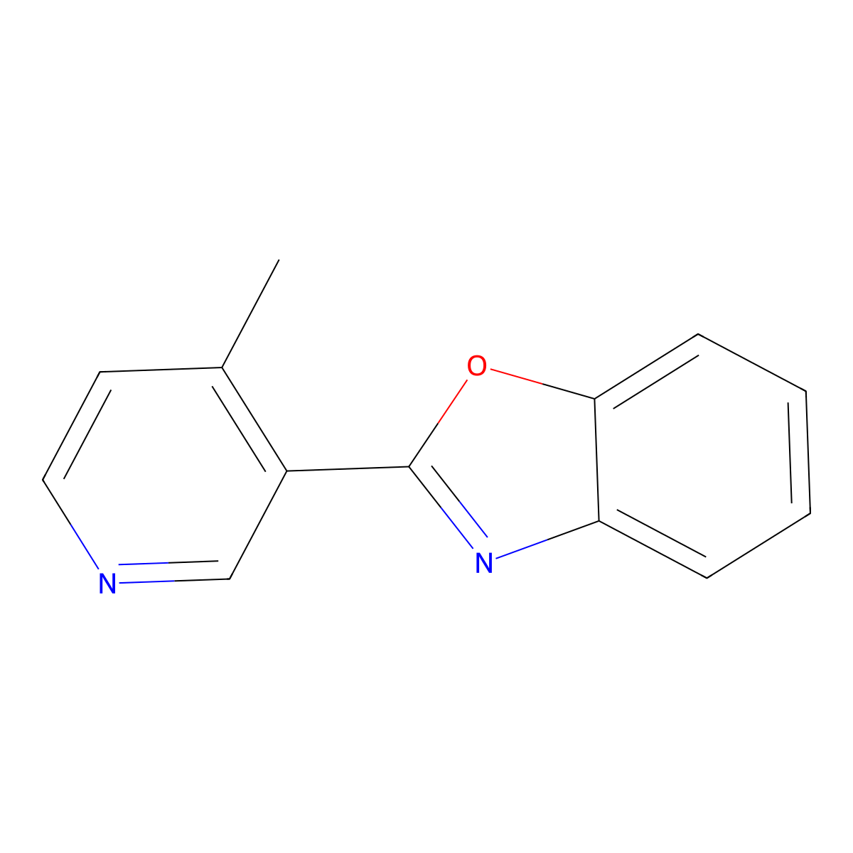 2-(4-Methylpyridin-3-yl)-1,3-benzoxazole molecular structure, CAS 74292-39-0