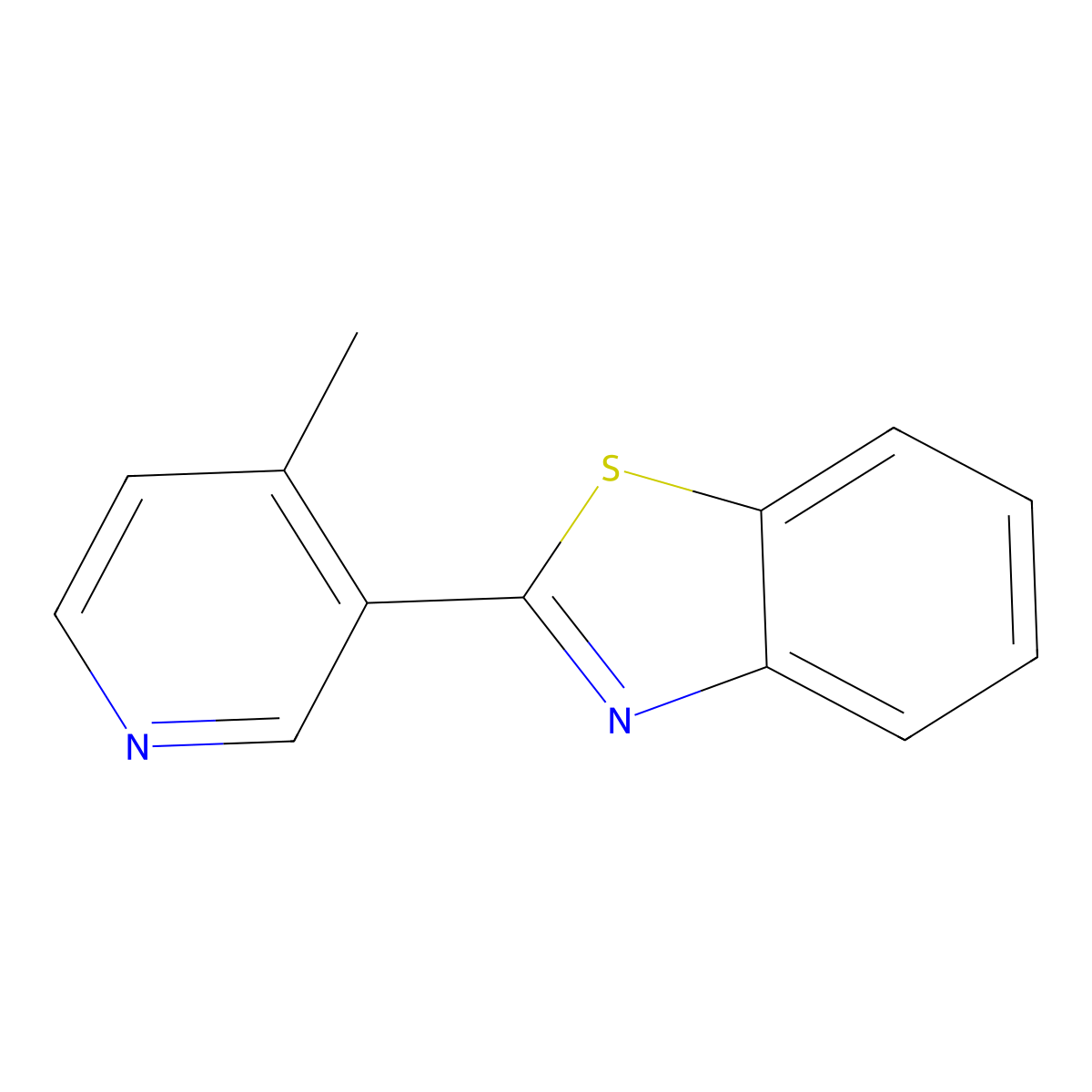 2-(4-Methylpyridin-3-yl)-1,3-benzothiazole molecular structure, CAS 74292-40-3