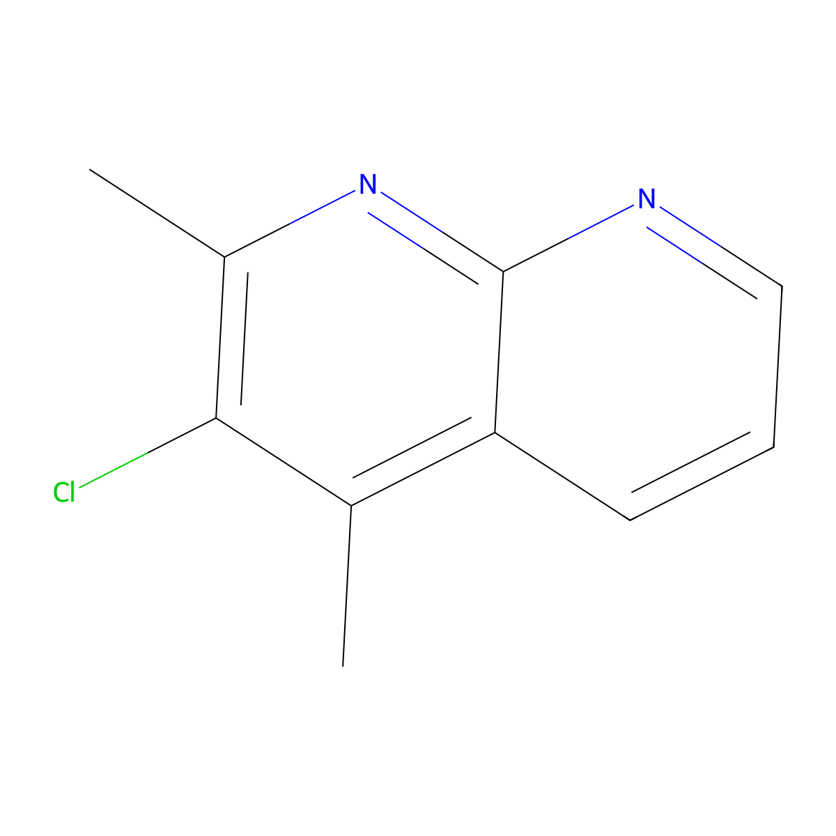 3-Chloro-2,4-dimethyl-1,8-naphthyridine molecular structure, CAS 74292-75-4