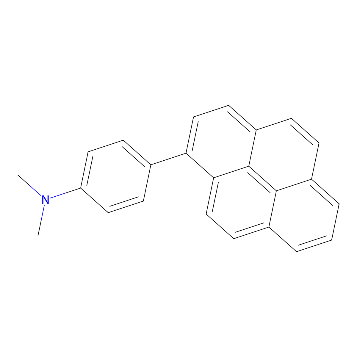 N,N-Dimethyl-4-(pyren-1-YL)aniline molecular structure, CAS 74296-04-1