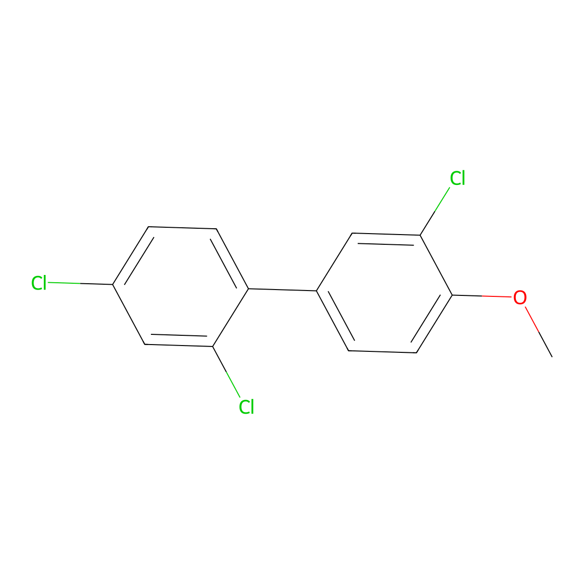 2,3',4-Trichloro-4'-methoxy-1,1'-biphenyl molecular structure, CAS 74298-92-3
