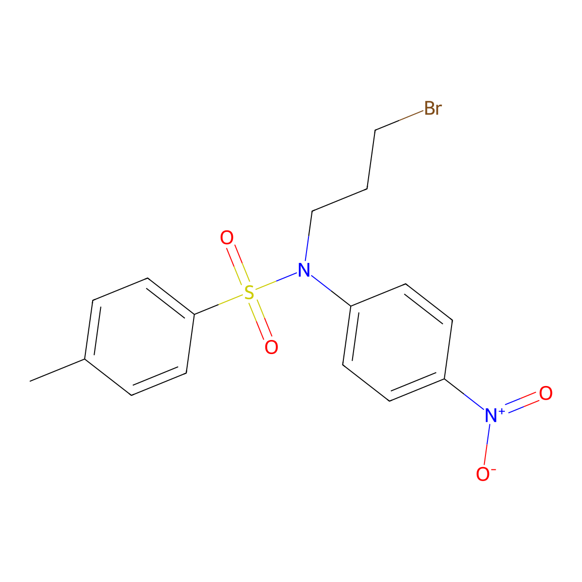 n-(3-Bromopropyl)-4-methyl-n-(4-nitrophenyl)benzenesulfonamide molecular structure, CAS 743-28-2