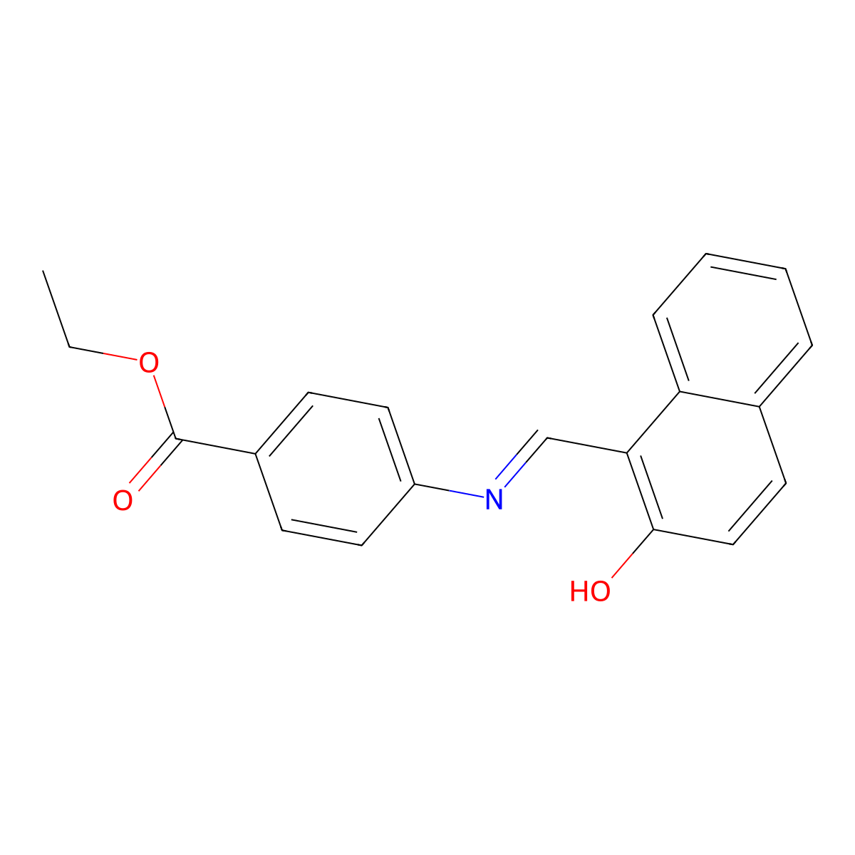 4-(Ethoxycarbonyl)-N-(2-hydroxy-1-naphthylmethylene)aniline molecular structure, CAS 743-91-9