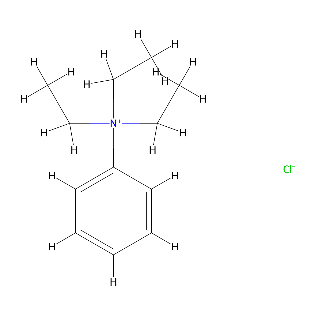 N,N,N-Triethylbenzenaminium chloride molecular structure, CAS 7430-15-1