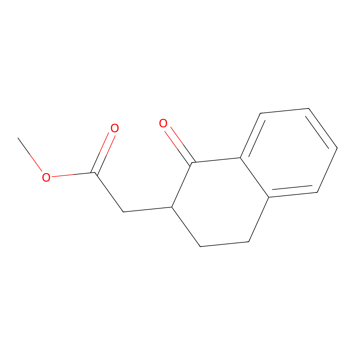 Methyl 2-(1-oxo-1,2,3,4-tetrahydronaphthalen-2-yl)acetate molecular structure, CAS 7430-89-9