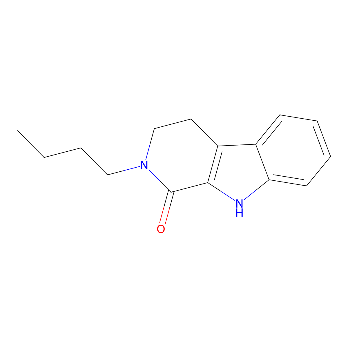 1H-Pyrido[3,4-b]indol-1-one, 2-butyl-2,3,4,9-tetrahydro- molecular structure, CAS 74300-21-3