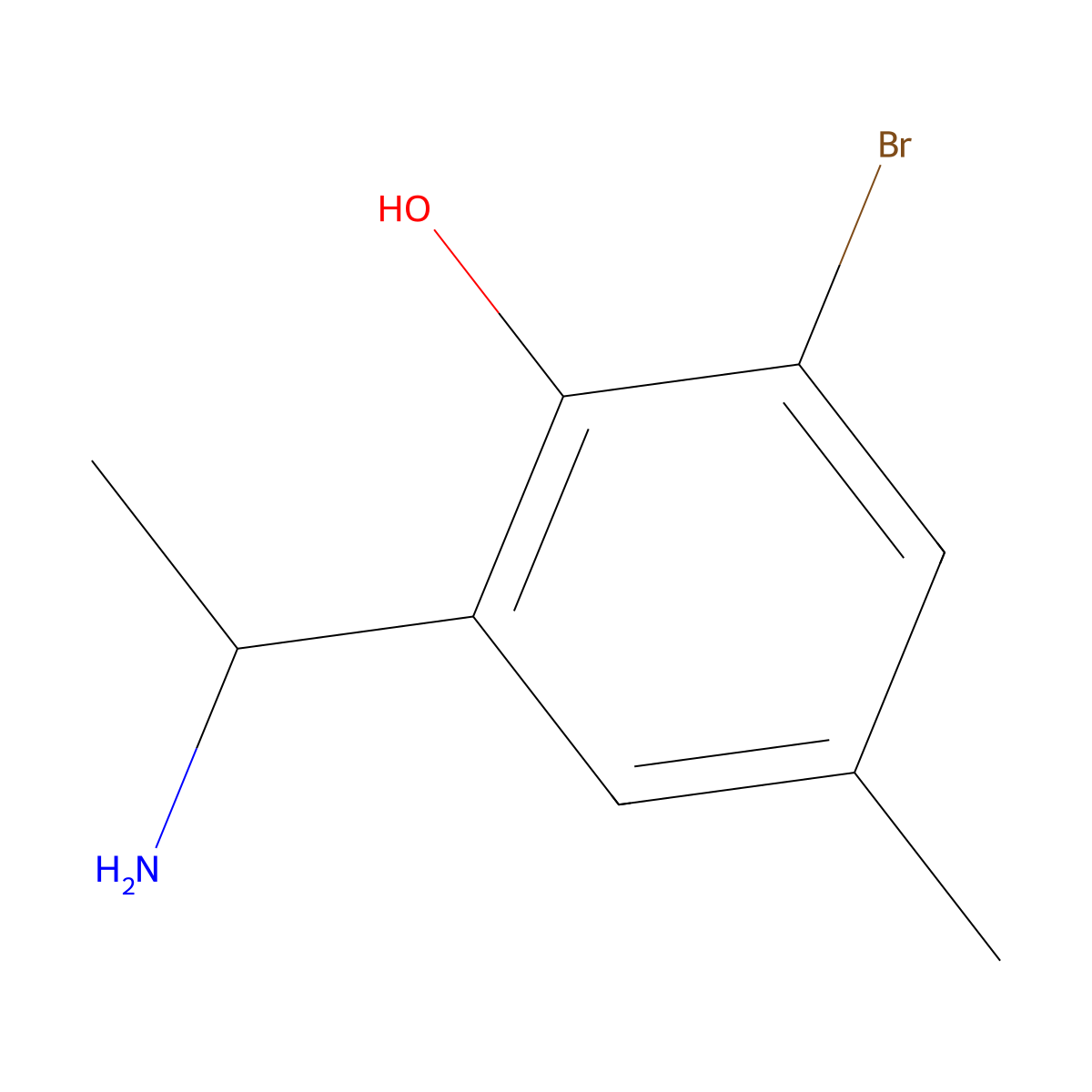 2-(1-Aminoethyl)-6-bromo-4-methylphenol molecular structure, CAS 74302-47-9
