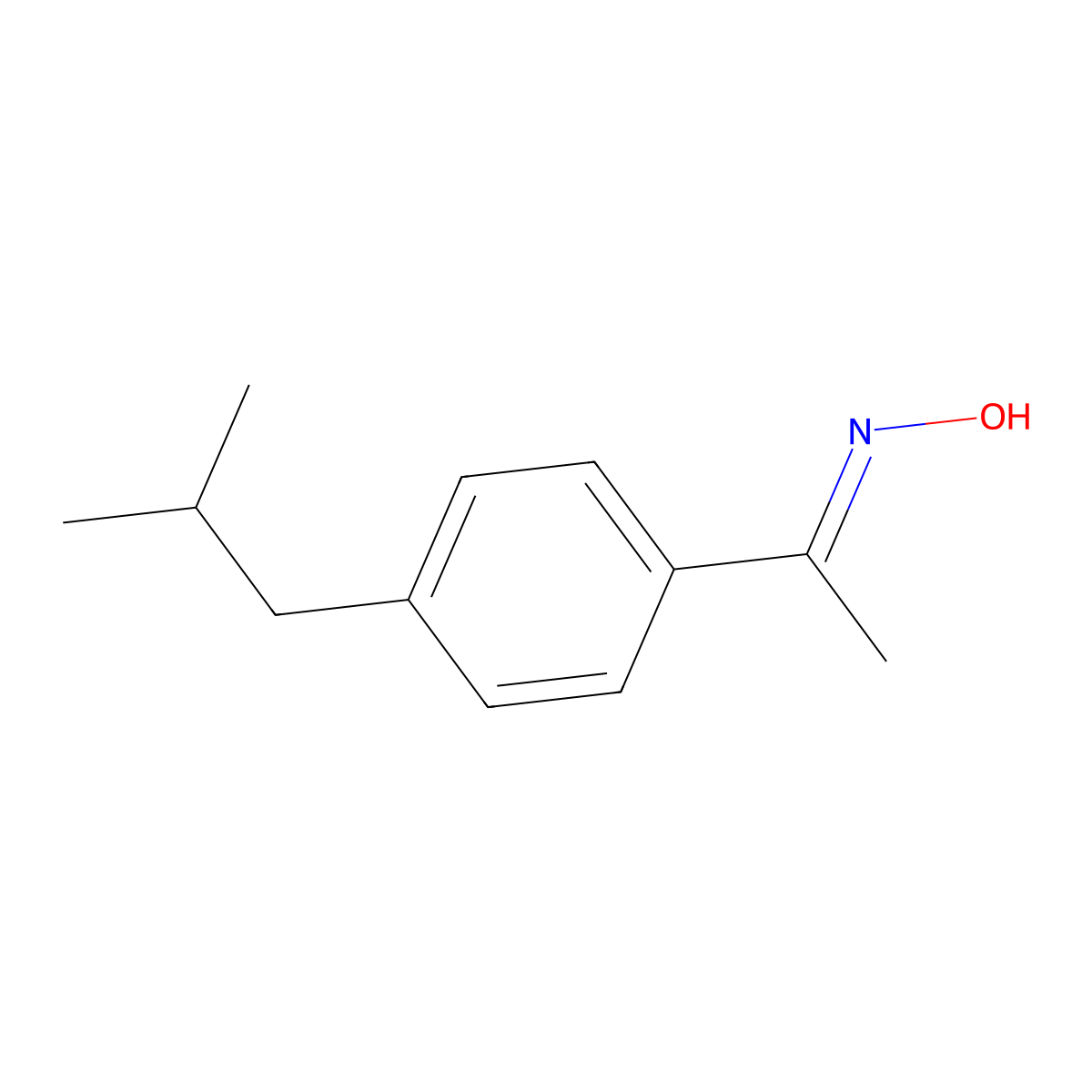 (NE)-N-[1-[4-(2-methylpropyl)phenyl]ethylidene]hydroxylamine molecular structure, CAS 74305-51-4