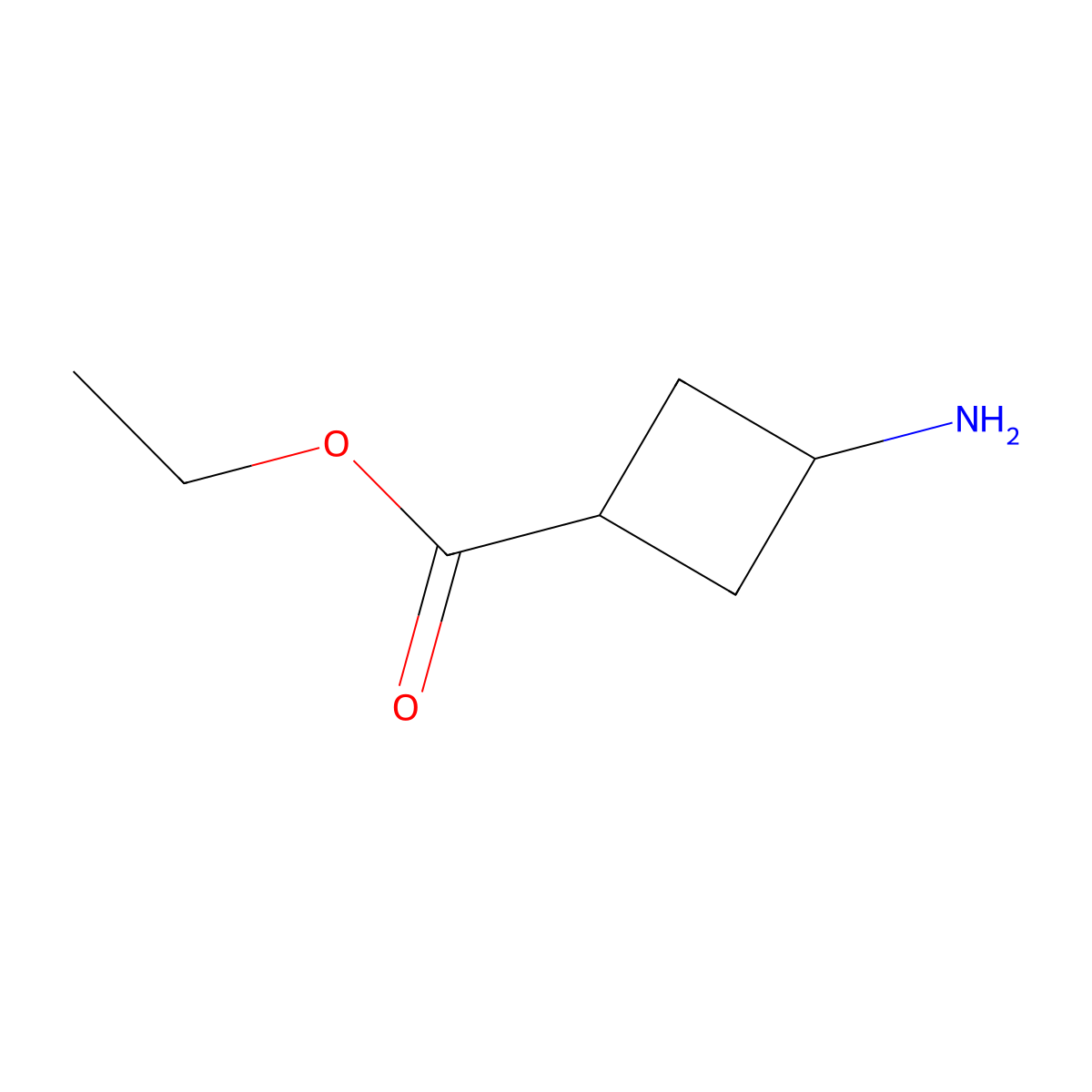 Ethyl 3-aminocyclobutanecarboxylate molecular structure, CAS 74307-73-6