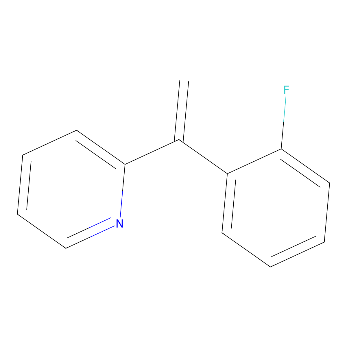 Pyridine, 2-(1-(2-fluorophenyl)ethenyl- molecular structure, CAS 74309-53-8
