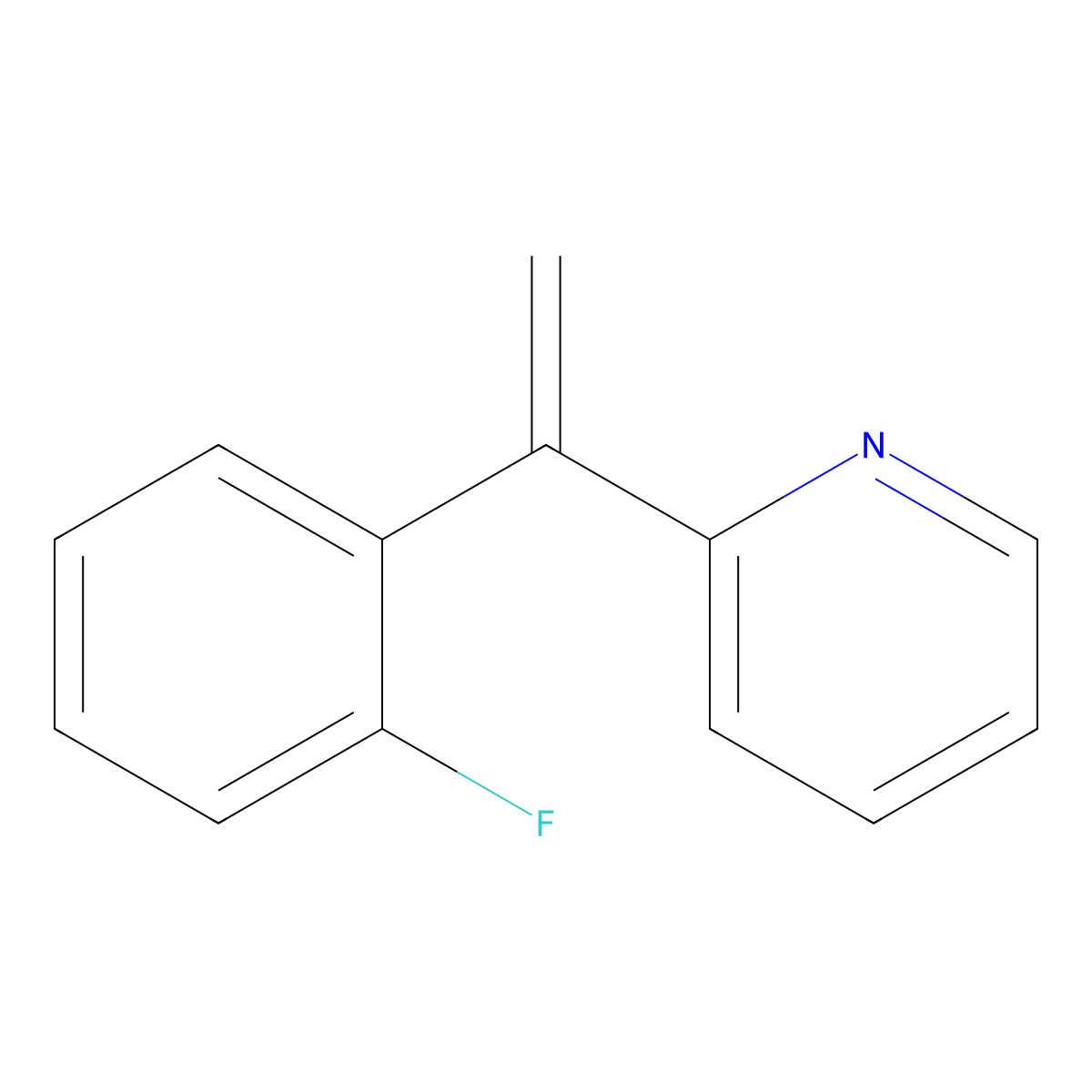 Pyridine, 2-(1-(2-fluorophenyl)ethenyl- molecular structure, CAS 74309-53-8