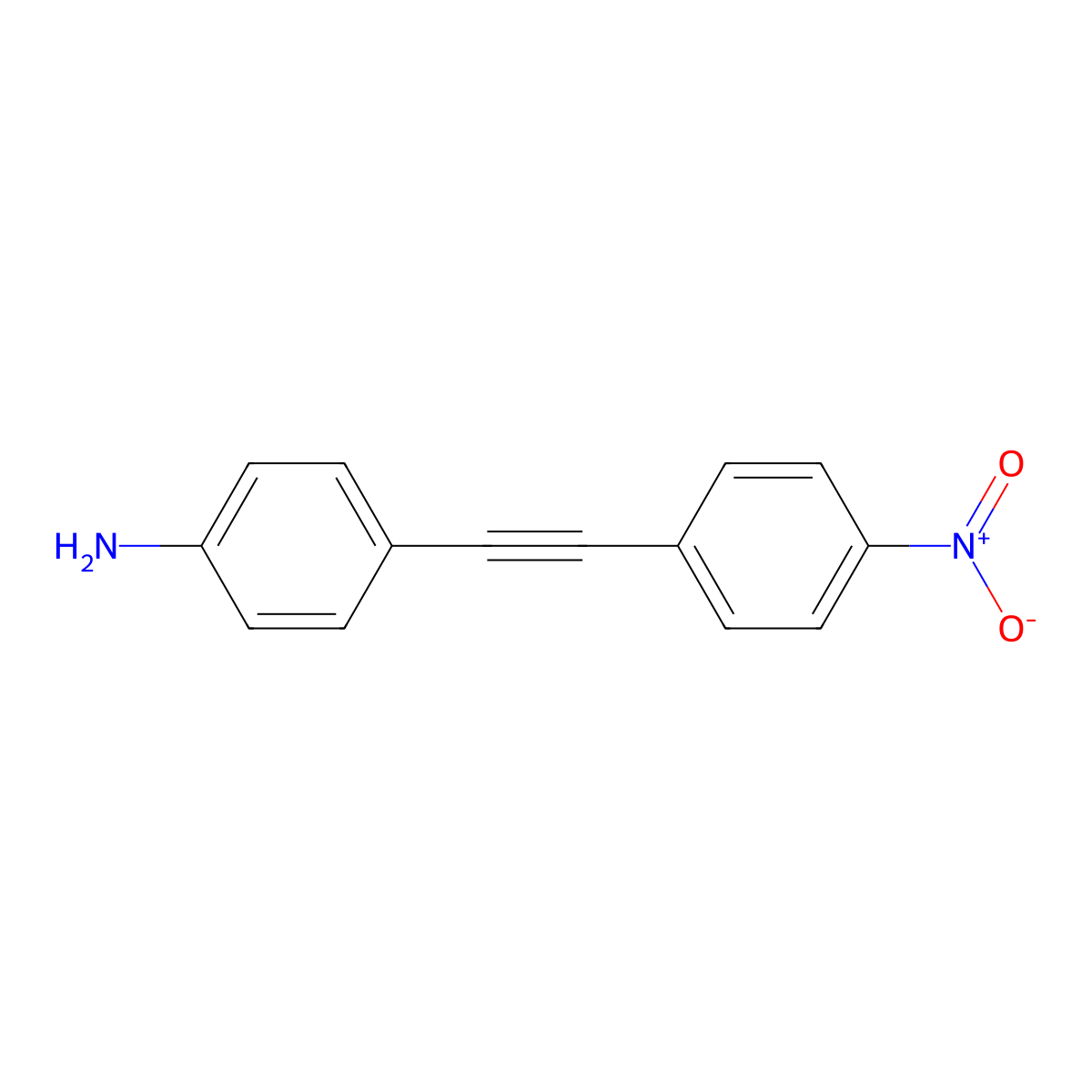 Benzenamine, 4-[(4-nitrophenyl)ethynyl]- molecular structure, CAS 7431-22-3