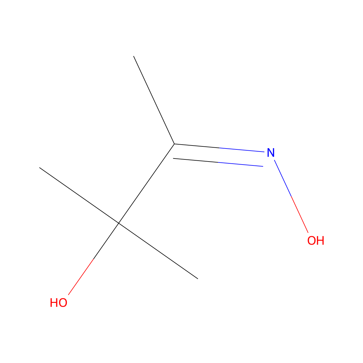 3-Hydroxy-3-methyl-2-butanone oxime molecular structure, CAS 7431-25-6