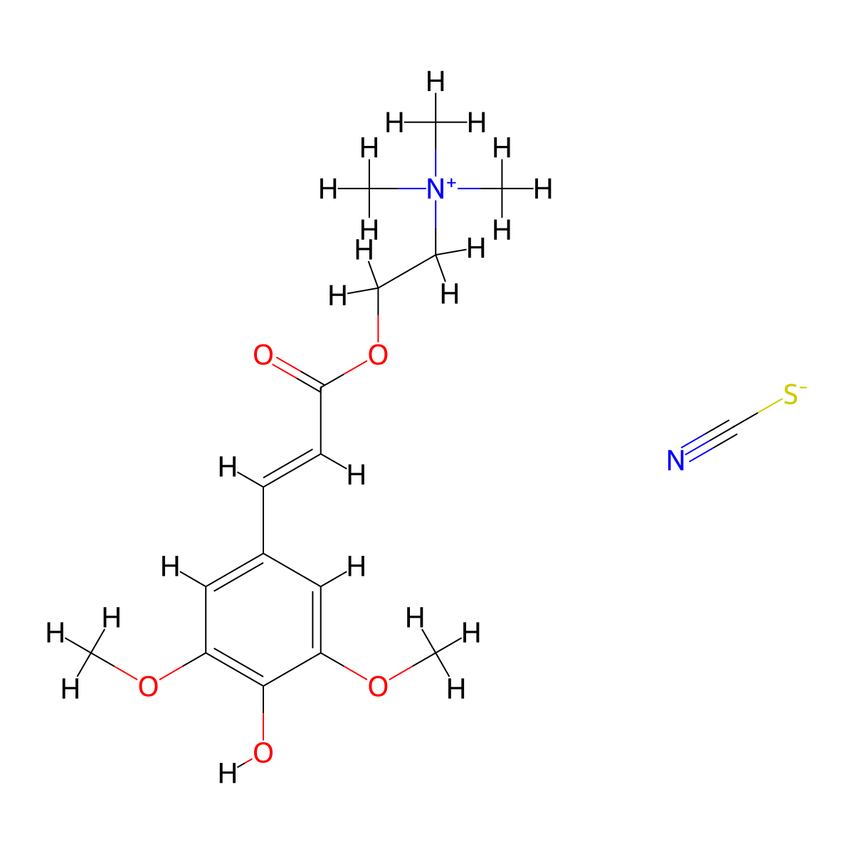 Sinapine thiocyanate molecular structure, CAS 7431-77-8