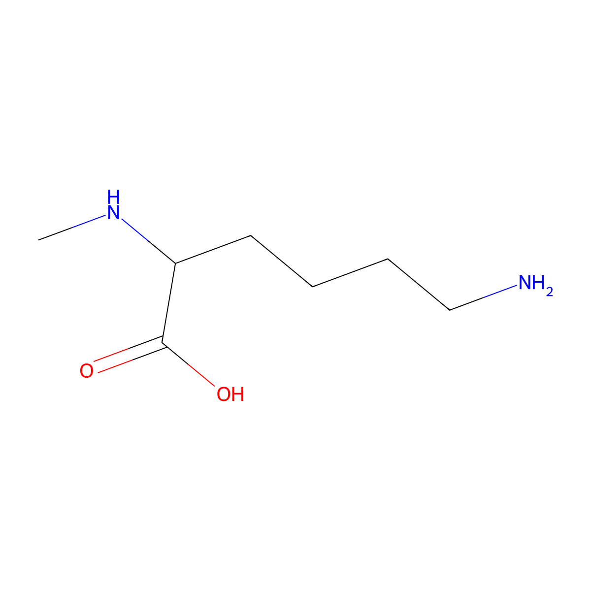 Methyl-lysine molecular structure, CAS 7431-89-2