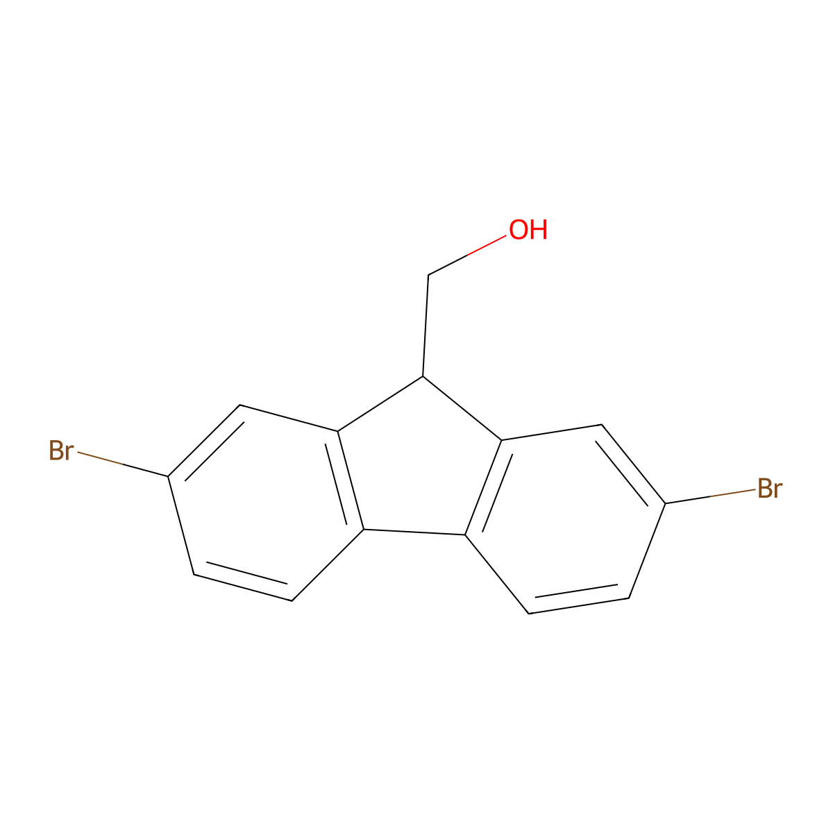 2,7-Dibromo-9-(hydroxymethyl)fluorene molecular structure, CAS 74316-23-7