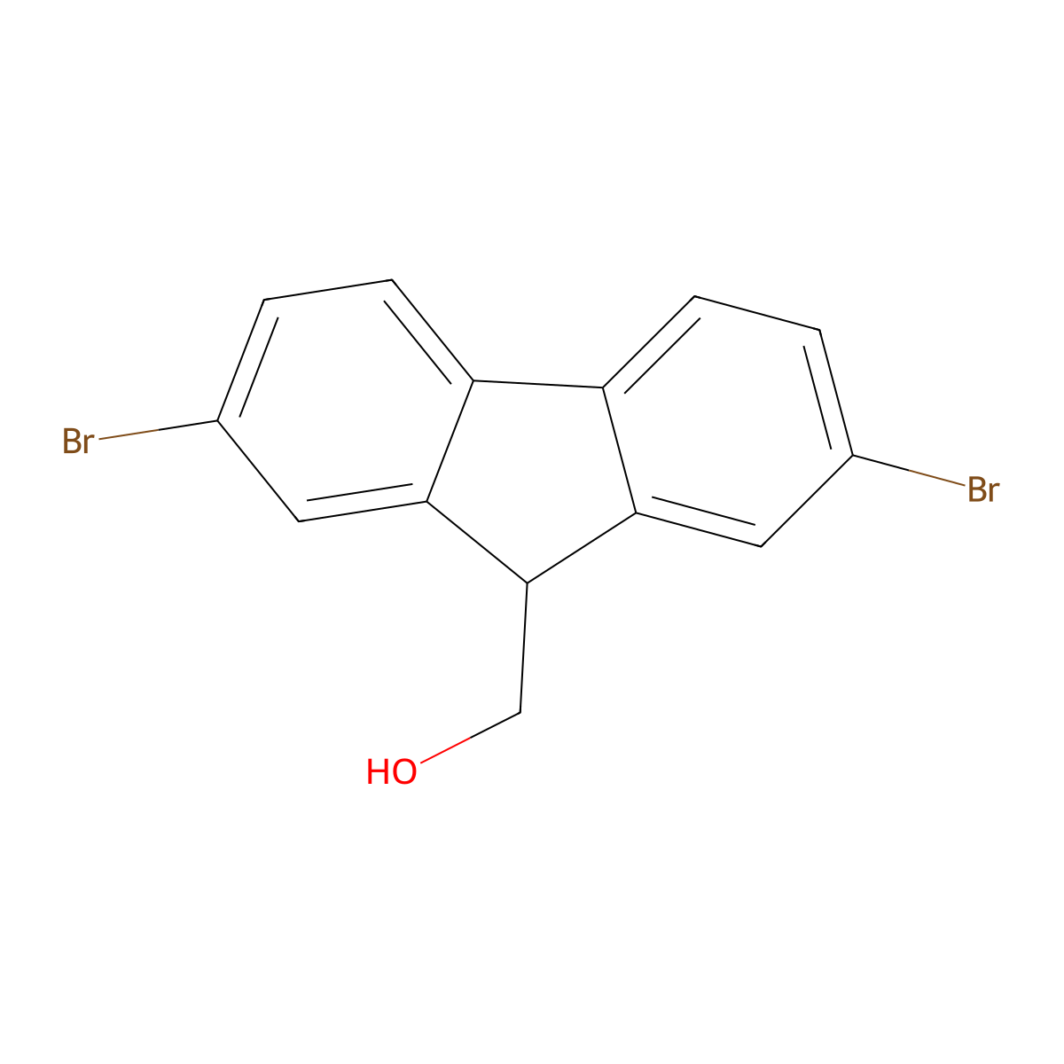 2,7-Dibromo-9-(hydroxymethyl)fluorene molecular structure, CAS 74316-23-7