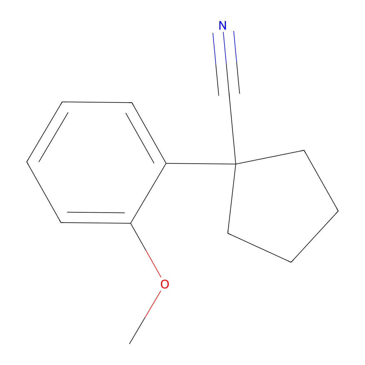 1-(2-Methoxyphenyl)cyclopentanecarbonitrile molecular structure, CAS 74316-78-2