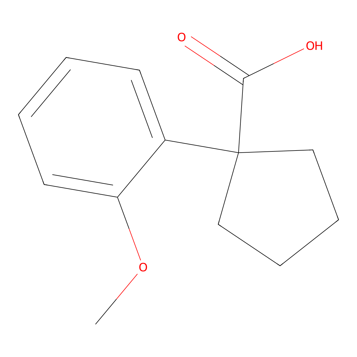 1-(2-methoxyphenyl)Cyclopentanecarboxylic acid molecular structure, CAS 74316-88-4