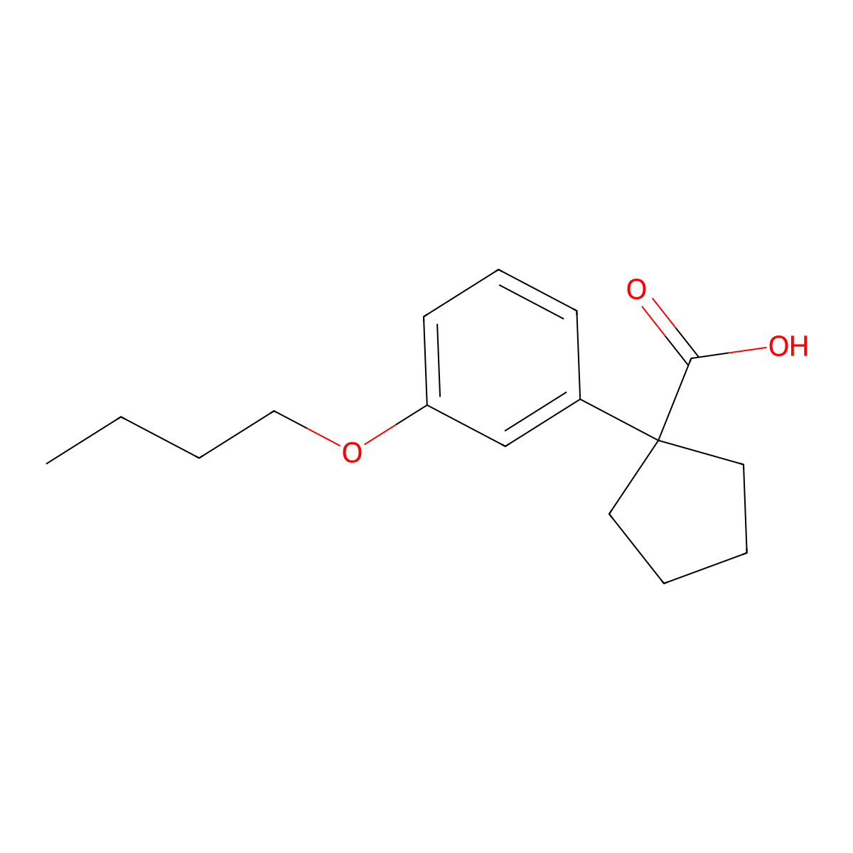 1-(3-Butoxyphenyl)cyclopentanecarboxylic acid molecular structure, CAS 74316-94-2