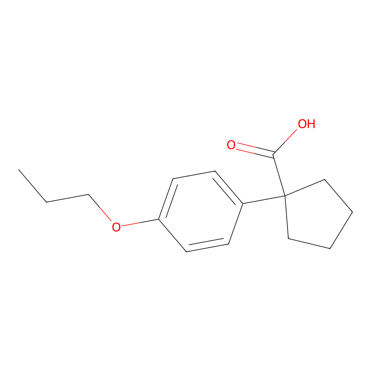 1-(4-Propoxyphenyl)cyclopentanecarboxylic acid molecular structure, CAS 74316-95-3