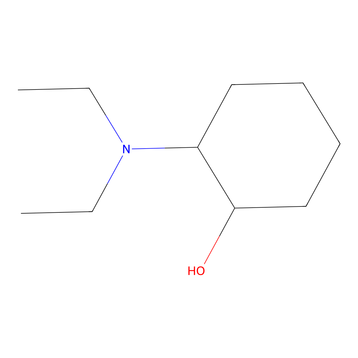 (1S,2S)-2-(diethylamino)cyclohexan-1-ol molecular structure, CAS 7432-60-2