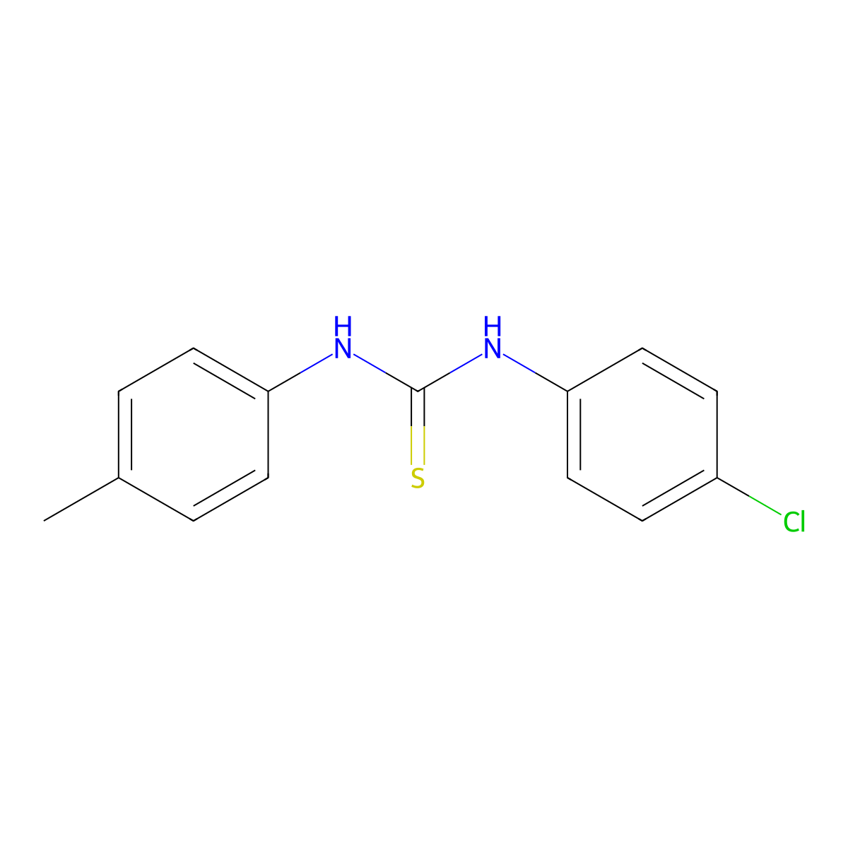 1-(4-Chlorophenyl)-3-(4-methylphenyl)thiourea molecular structure, CAS 74322-42-2