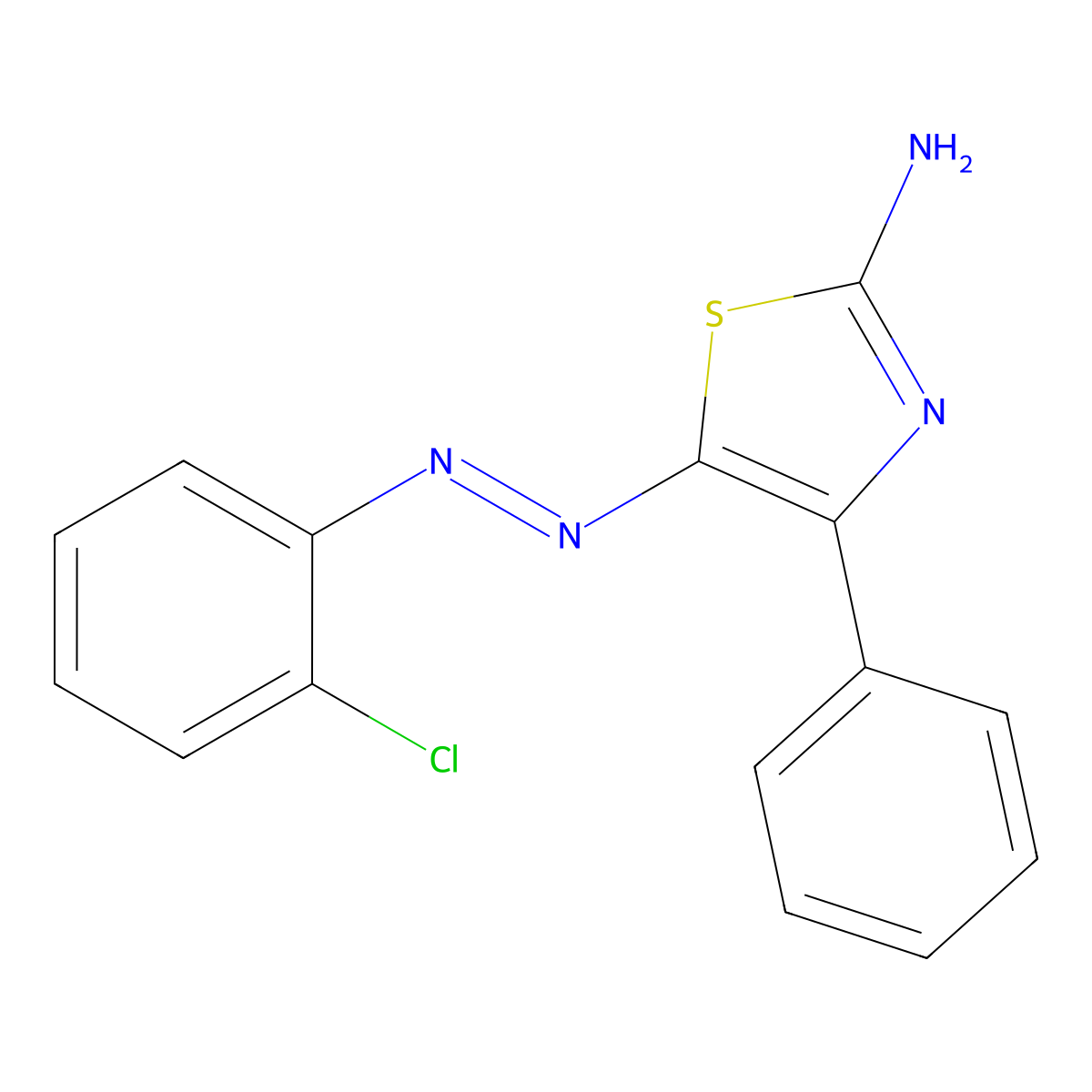 2-Thiazolamine, 5-[(2-chlorophenyl)azo]-4-phenyl- molecular structure, CAS 74323-81-2