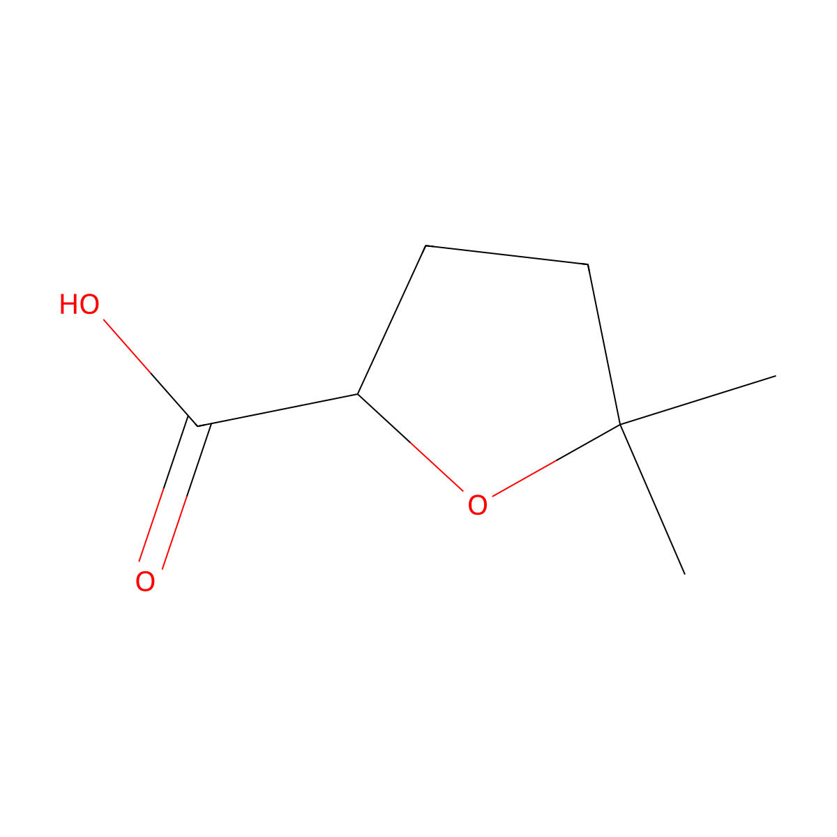 5,5-Dimethyloxolane-2-carboxylic acid molecular structure, CAS 7433-82-1