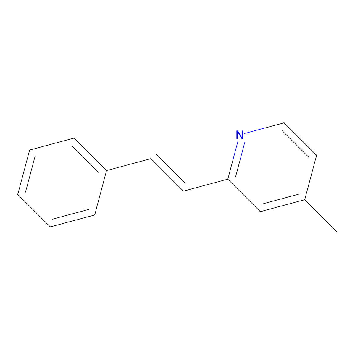 Pyridine,4-methyl-2-(2-phenylethenyl)- molecular structure, CAS 7433-88-7