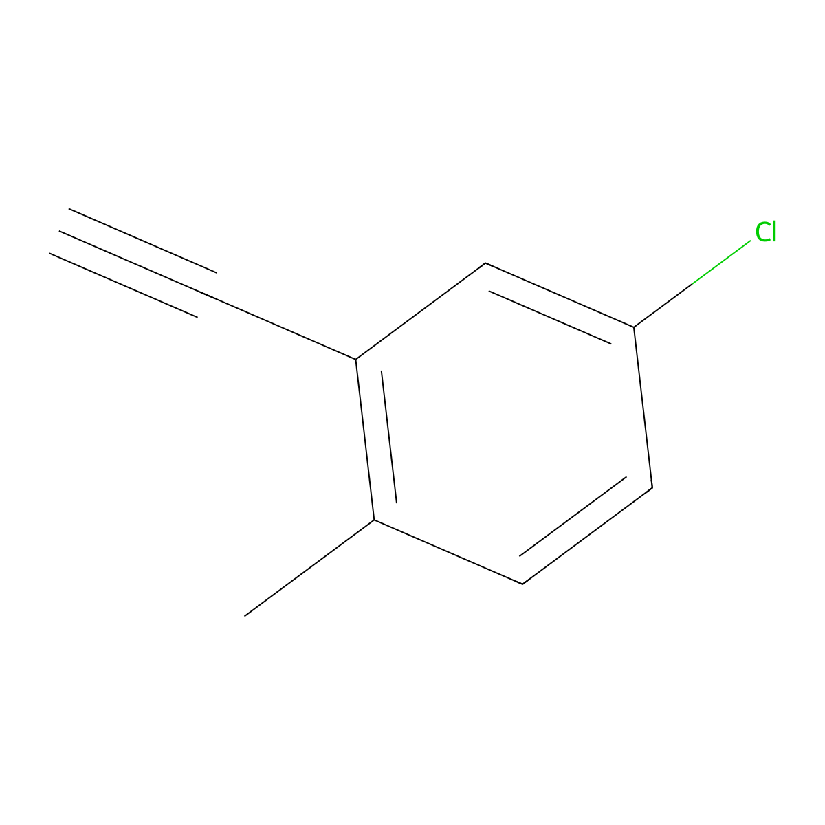 4-Chloro-2-ethynyl-1-methylbenzene molecular structure, CAS 74331-72-9