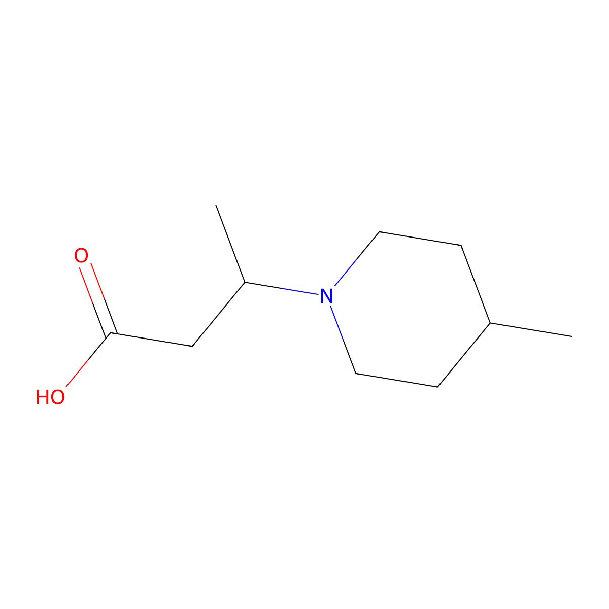 3-(4-Methylpiperidin-1-yl)butanoic acid molecular structure, CAS 743358-81-8
