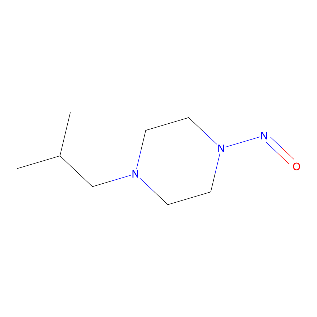 1-(2-Methylpropyl)-4-nitrosopiperazine molecular structure, CAS 743372-50-1