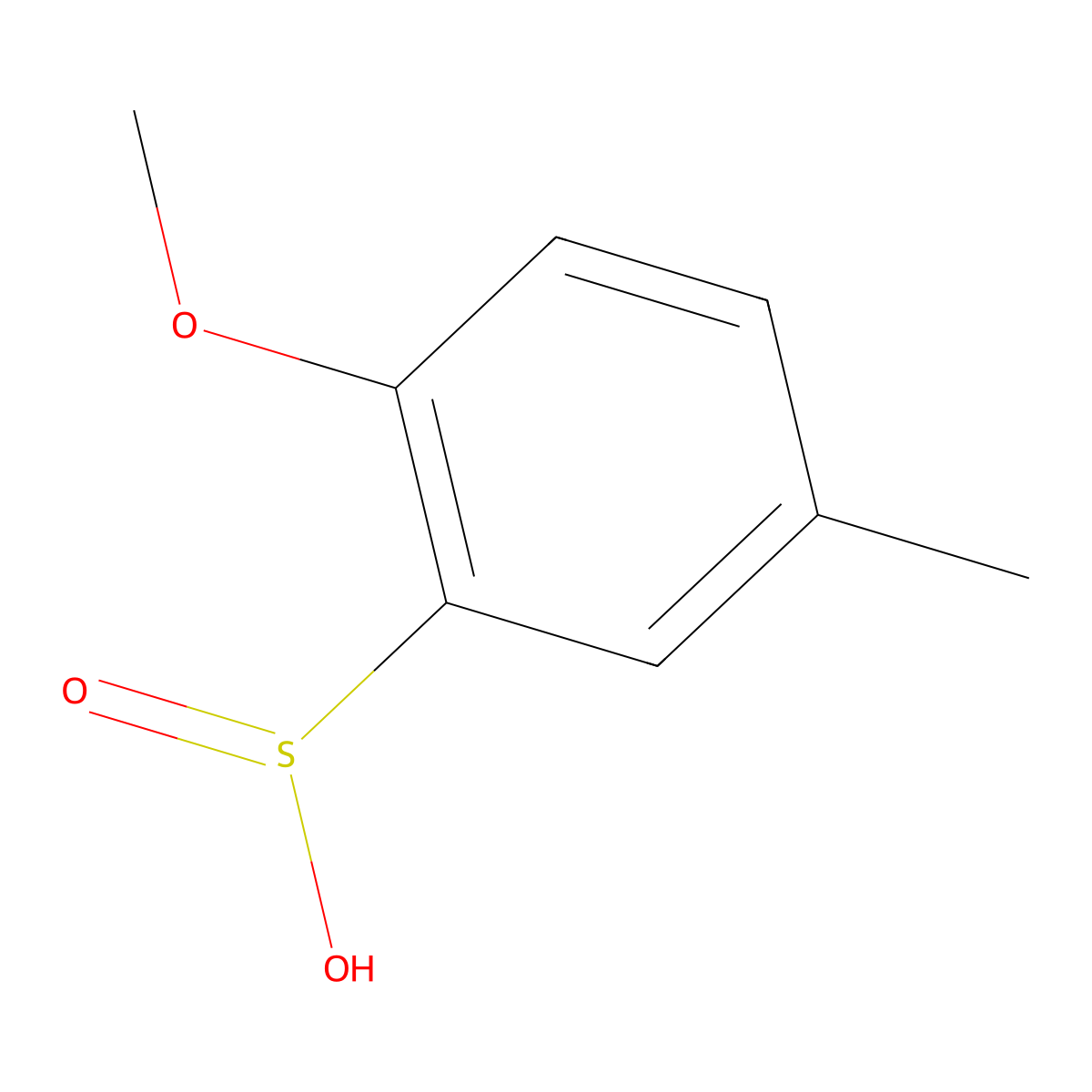 2-Methoxy-5-methylbenzene-1-sulfinic acid molecular structure, CAS 743376-73-0