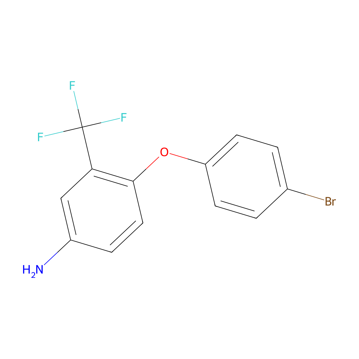 4-(4-Bromophenoxy)-3-(trifluoromethyl)aniline molecular structure, CAS 74338-20-8