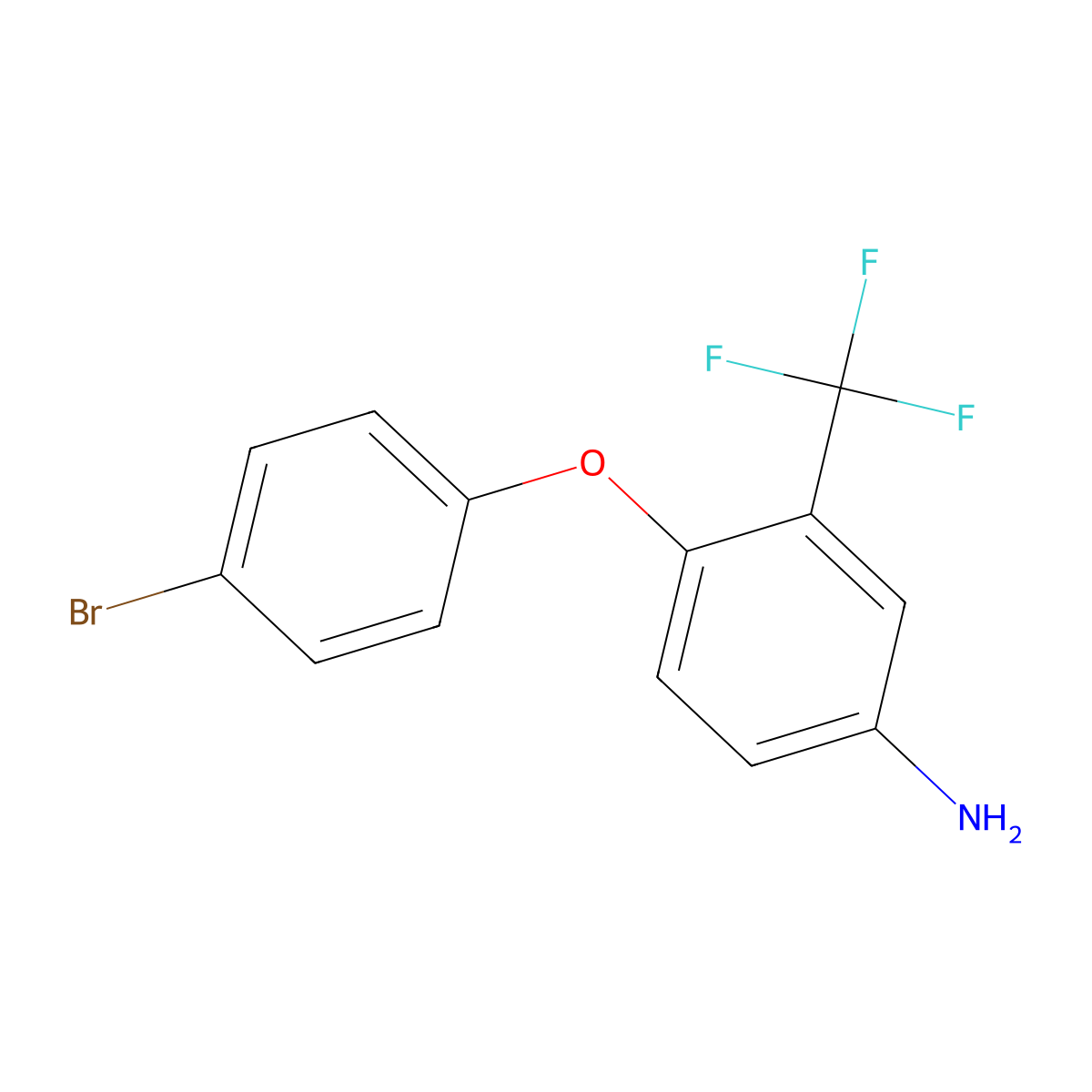 4-(4-Bromophenoxy)-3-(trifluoromethyl)aniline molecular structure, CAS 74338-20-8